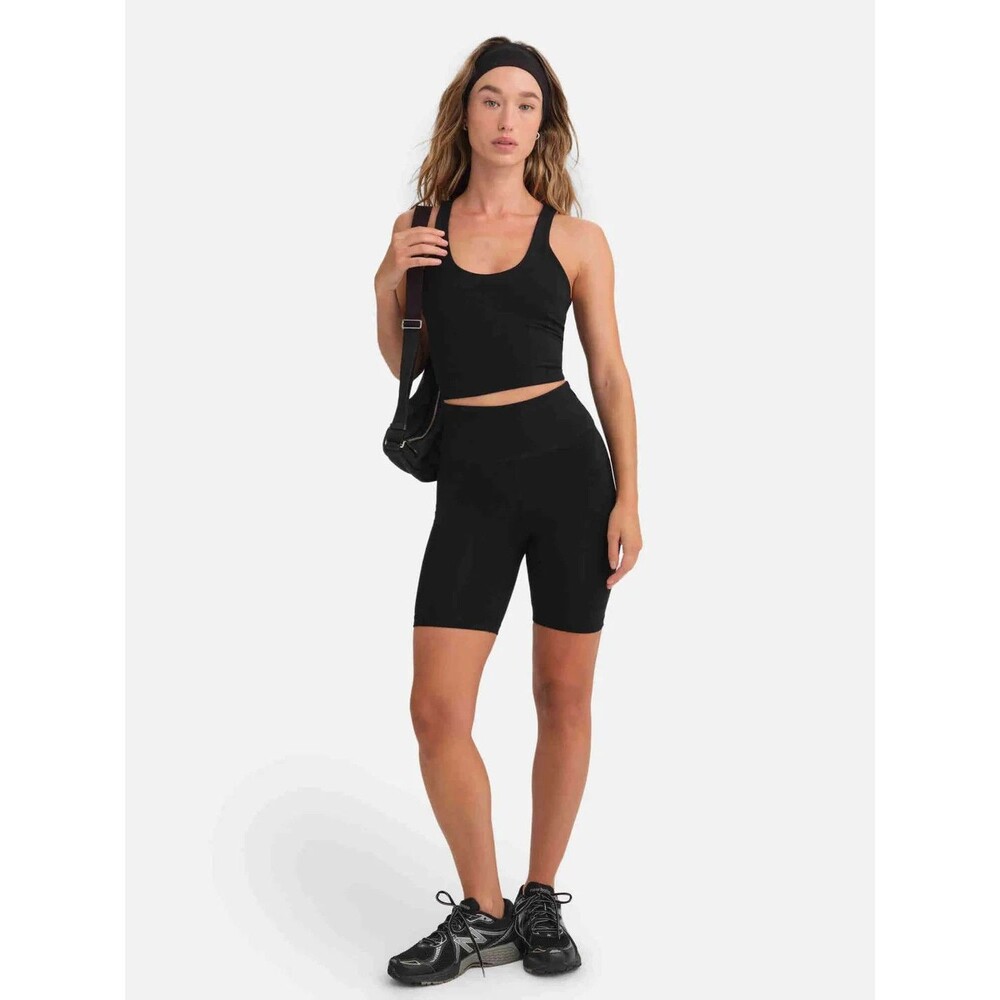 MATE THE LABEL WOMEN'S ORGANIC COTTON BIKER SHORTS NWT BLACK SZ L - Picture 3 of 7